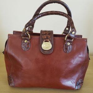 Vintage Genuine Leather and Crocodile Brahmin Handbag